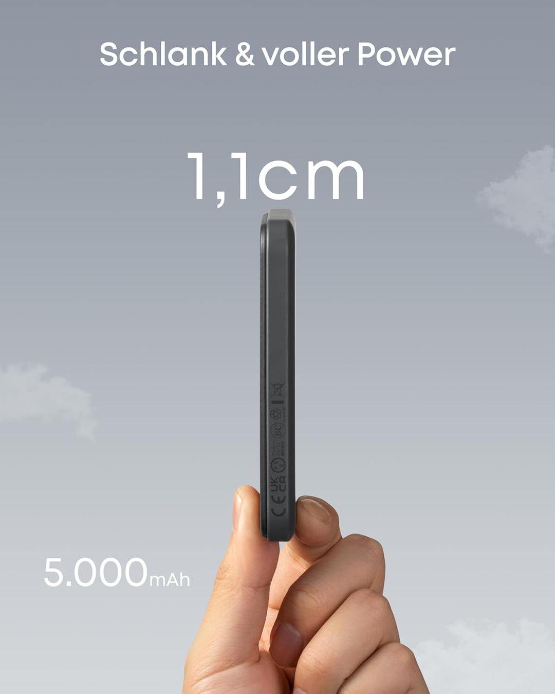 Anker 621 Magnetic Battery (MagGo), 5000mAh magnetische Powerbank mit USB-C Kabel, Nur kompatibel mi