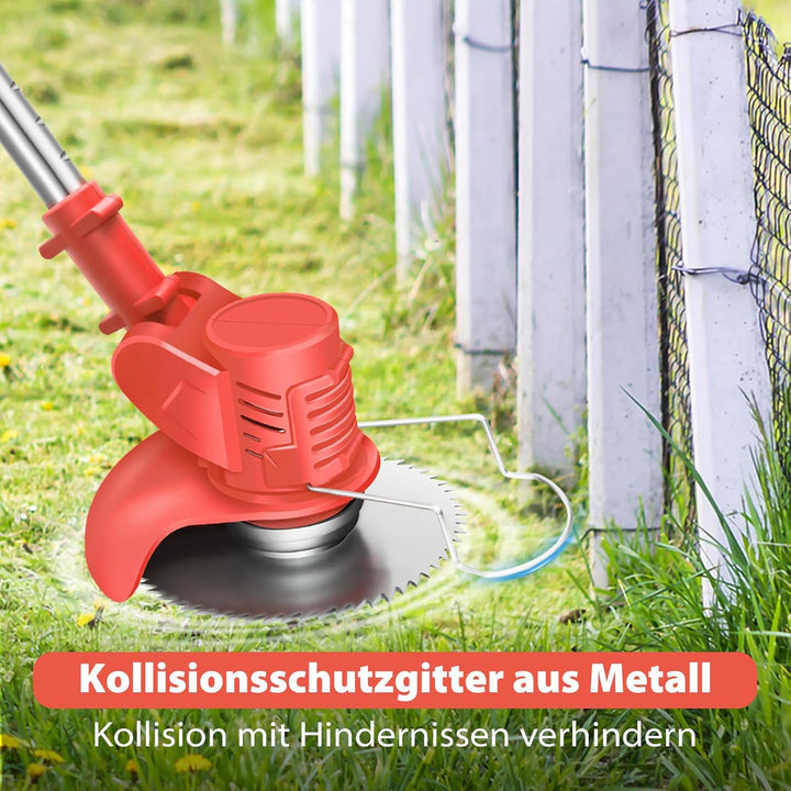 21V Akku Rasentrimmer, 3 in 1 Akku Rasen Trimmer mit 2x3000mAh Batterie, Elektrischer Rasentrimmer m