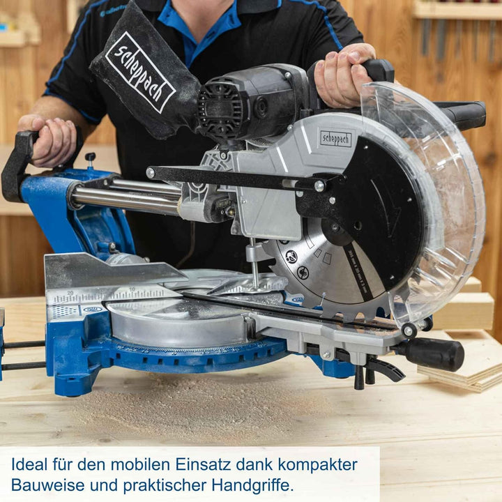 Scheppach Kappsäge HM140L | 105mm Schnitthöhe | 330mm Schnittbreite | Laser & LED | 2000W | 2xSägebl