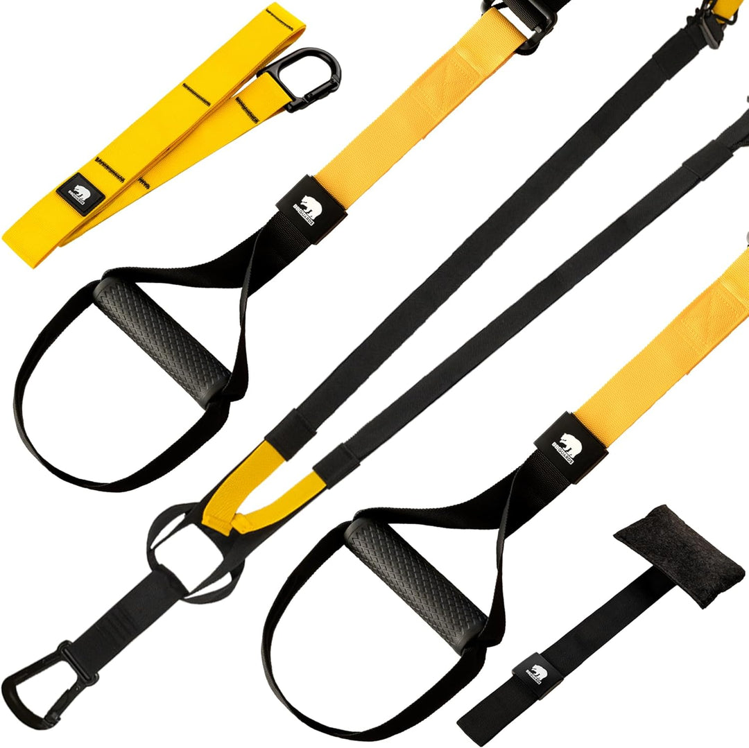 Komplett Set für Suspensionstraining mit schlingentrainer für zuhause (inkl. deckenhalterung), bauch