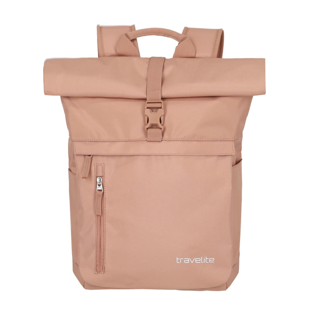 Travelite Handgepäck Rucksack, Laptop Rucksack 15,6 Zoll, BASICS, Reiserucksack Rolltop Funktion, 60