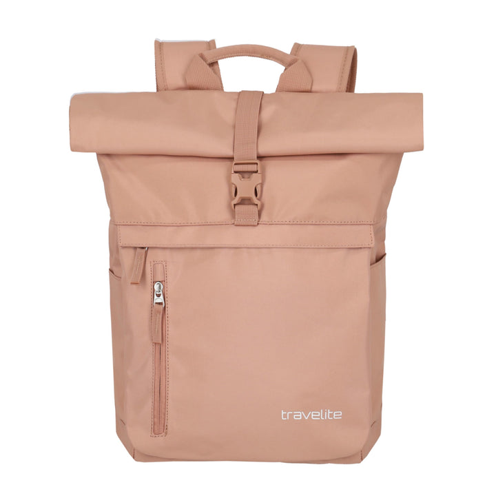 Travelite Handgepäck Rucksack, Laptop Rucksack 15,6 Zoll, BASICS, Reiserucksack Rolltop Funktion, 60