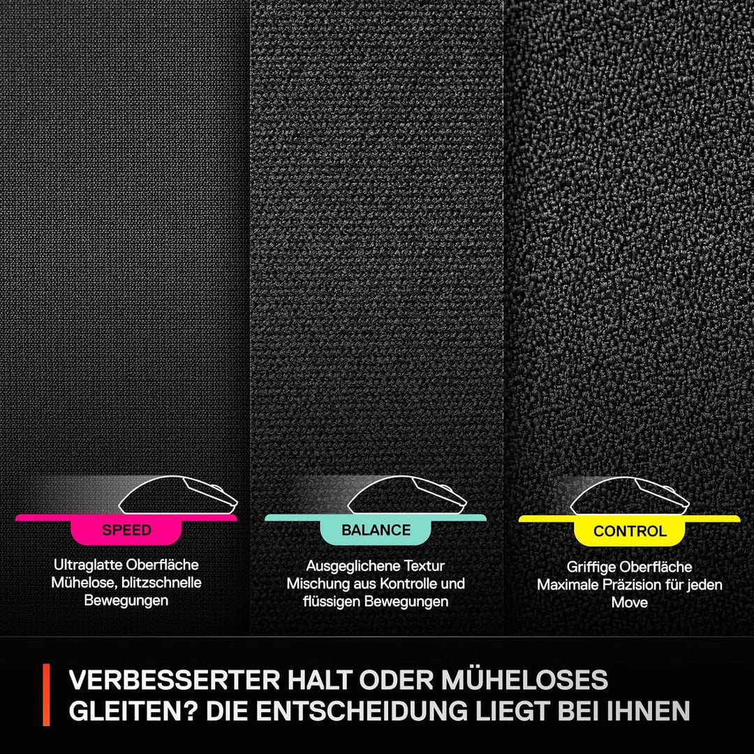 Steelseries QcK L Performance Balance Gaming-Mauspad – Extradichte für sanftes Gleiten – Flache, abg