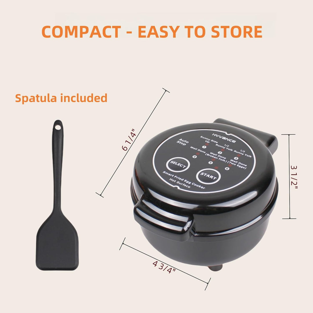 Hyvance Smart Fried Egg Cooker for 6 Fried Egg Features including Sunny Side Up, Over Easy, Fully Co