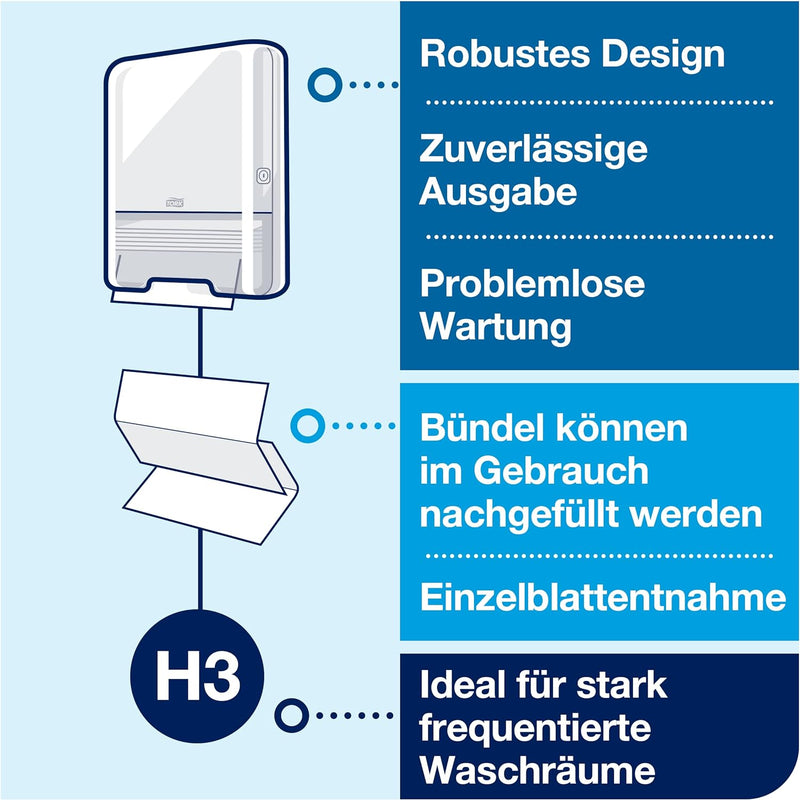 Tork Mini Spender für Zickzack und Lagenfalz Papierhandtücher 553100, Elevation Design - Kompakter H