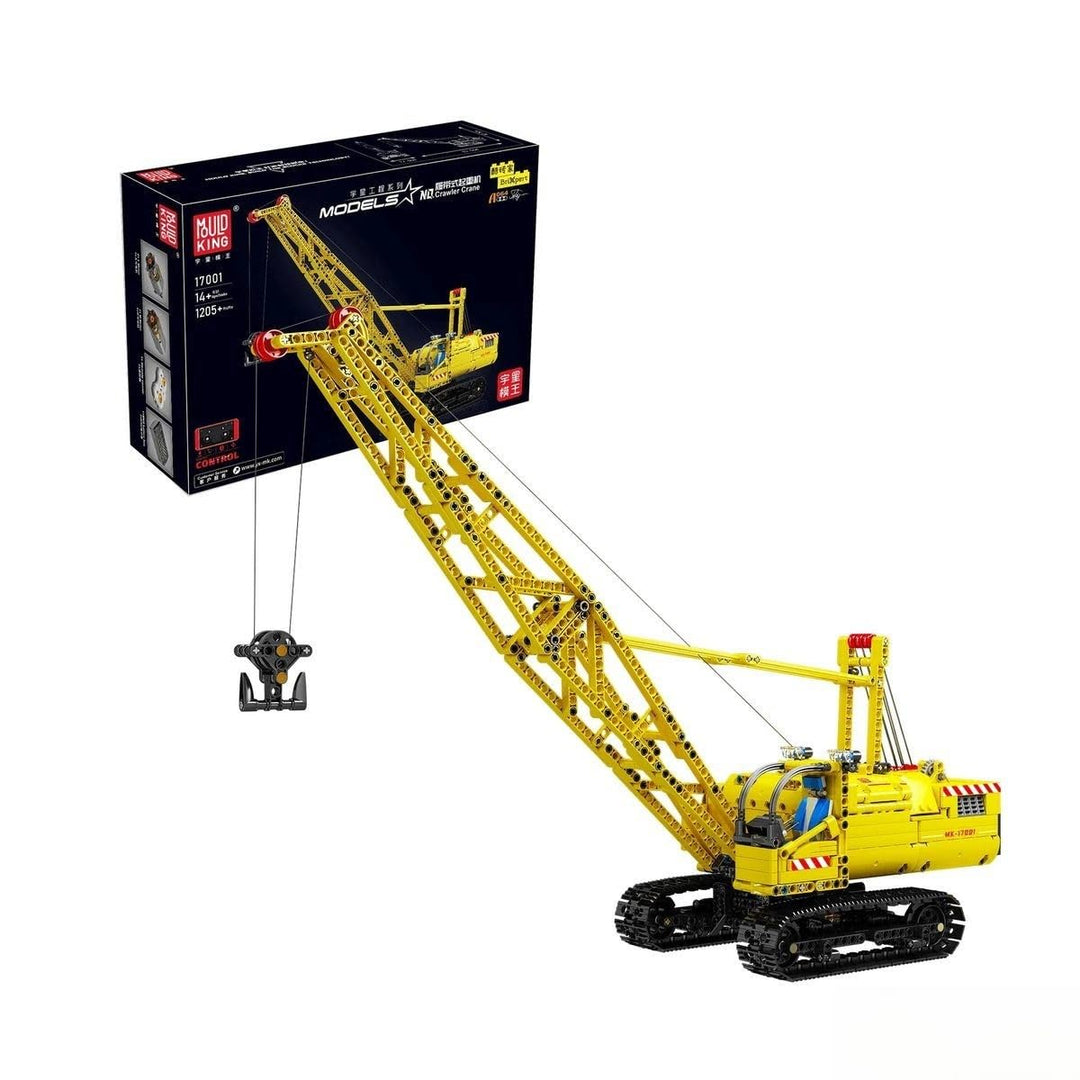 Mould King 17001 Kran Modell Spielzeug, 1205 Teile Ferngesteuertes Raupenkran Bausatz mit 5 Motor, F