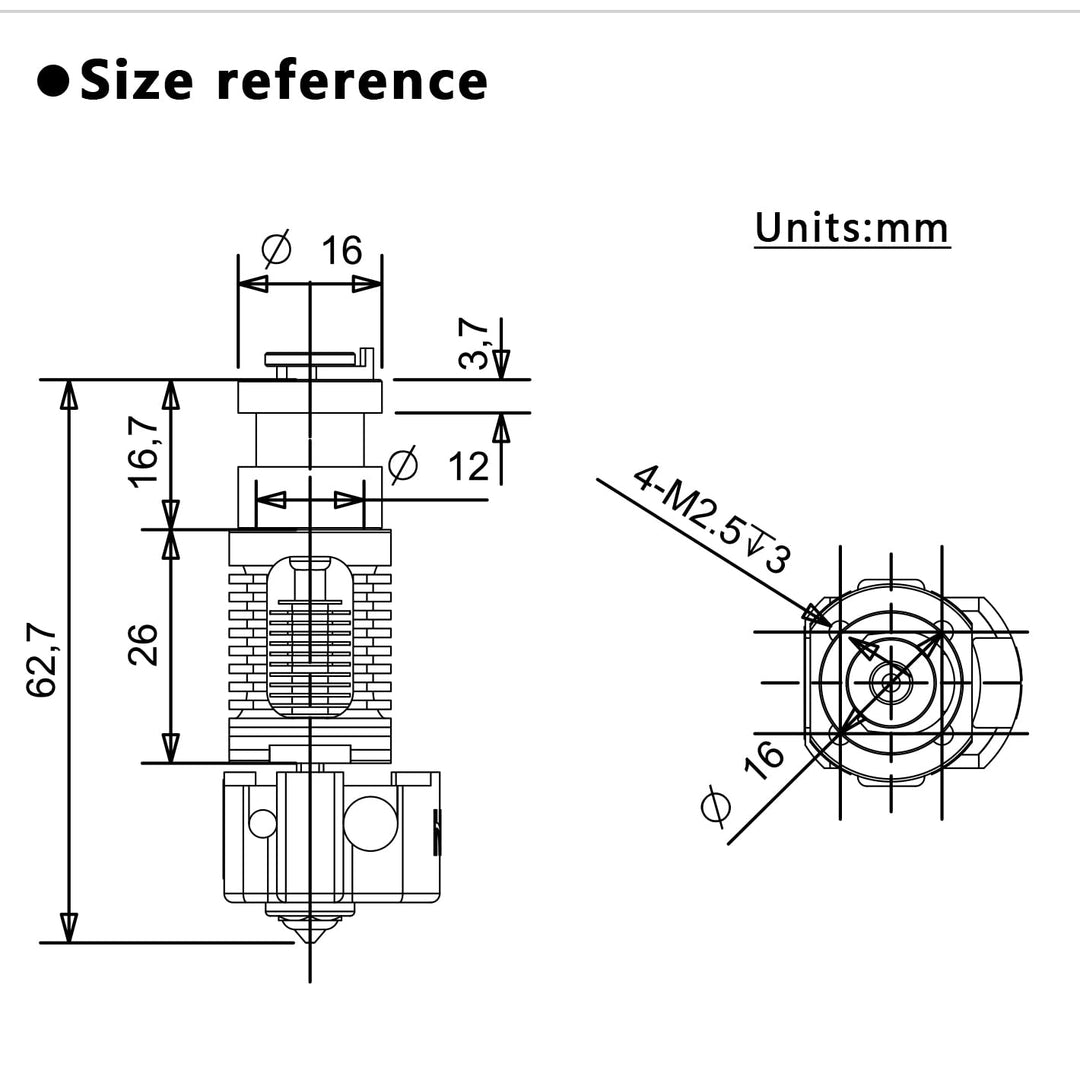 Upgrade Red Lizard k1 V6 Hotend Plated Copper Nozzle Block Compatible with CR10 Ender 3 V2 Pro Ender