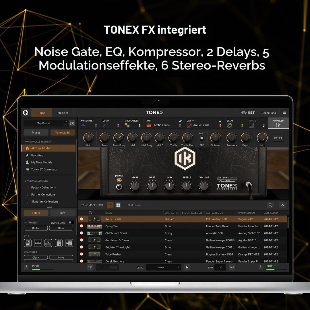 IK Multimedia TONEX Pedal Multi-Effekt-Pedal mit AI Machine Learning Technologie: Nachbildung von je