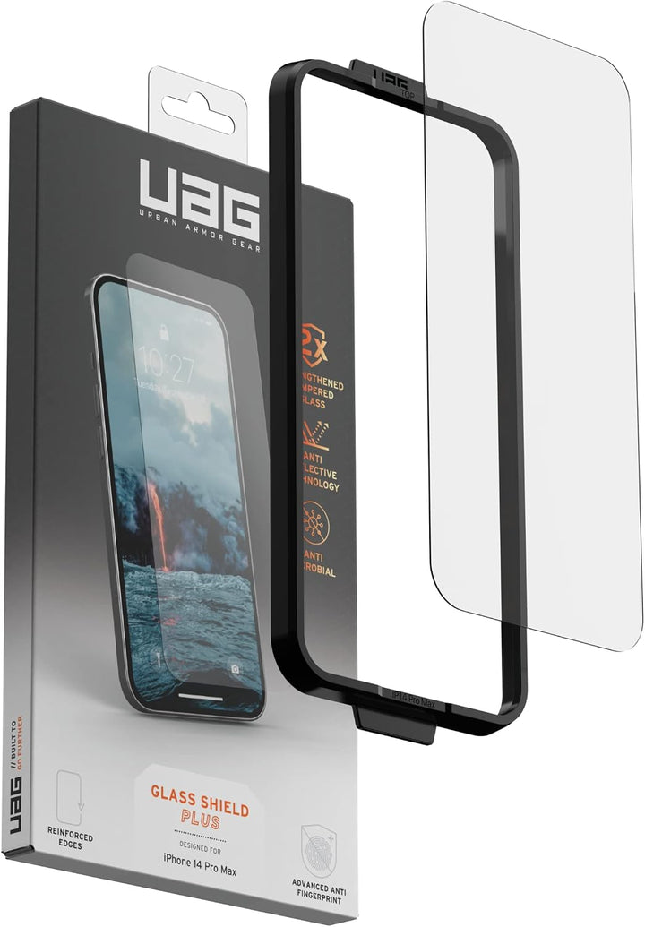 Urban Armor Gear UAG PLUS Tempered Glass Displayschutzfolie Apple iPhone 14 Pro Max [9H zweifach geh
