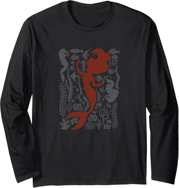 Disney Little Mermaid Ariel Silhouette Symbols Langarmshirt