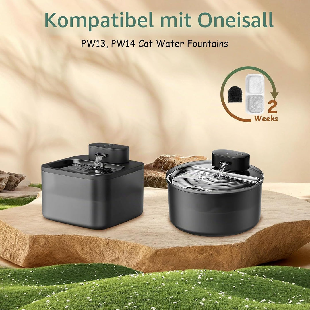 Filter Katzenbrunnen, 12 Packungen Katzenbrunnen Filter für Oneisall 2,2L Trinkbrunnen Katzen,inkl.