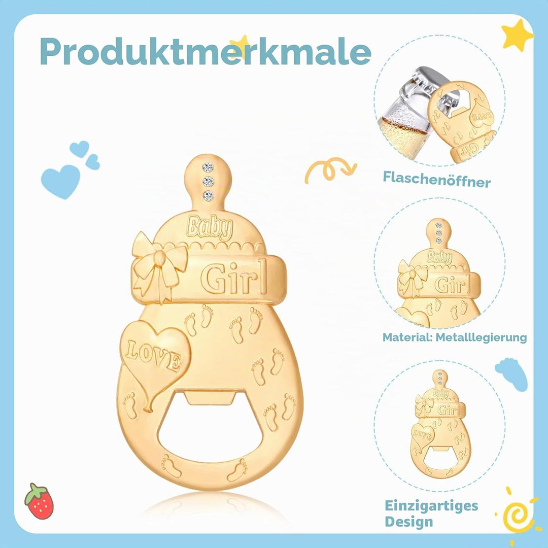 24 Stück Baby-Flaschenöffner Gastgeschenke Babyparty Gastgeschenke Baby Boy Shower Geschenke Dekorat