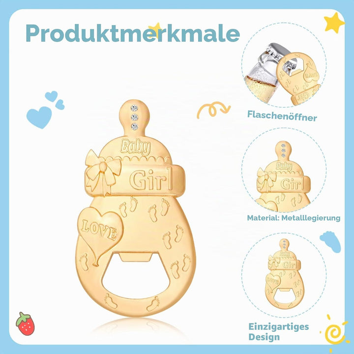 24 Stück Baby-Flaschenöffner Gastgeschenke Babyparty Gastgeschenke Baby Boy Shower Geschenke Dekorat