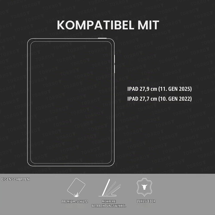 TORRO Lederhülle kompatibel mit iPad 10.9" 10. Generation - Echtes Leder iPad 10. Generation (2022)