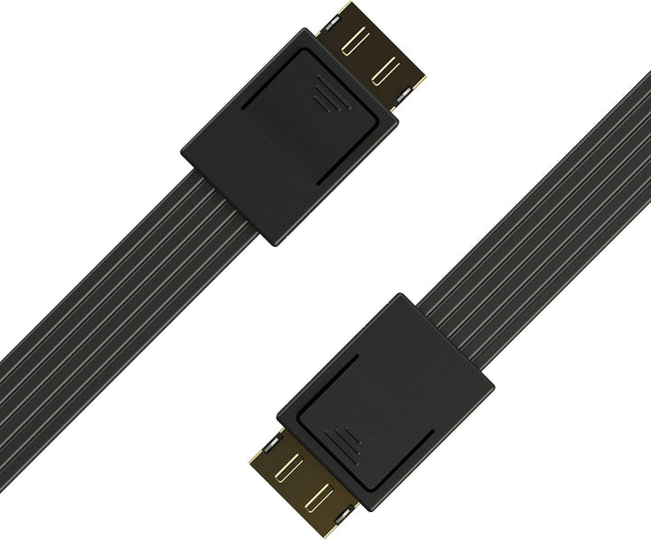 LINKUP - OCuLink PCIe SFF-8611 4i to OCuLink SFF-8611 SSD Data Active Cable w/PVC Cable Jacket 25cm