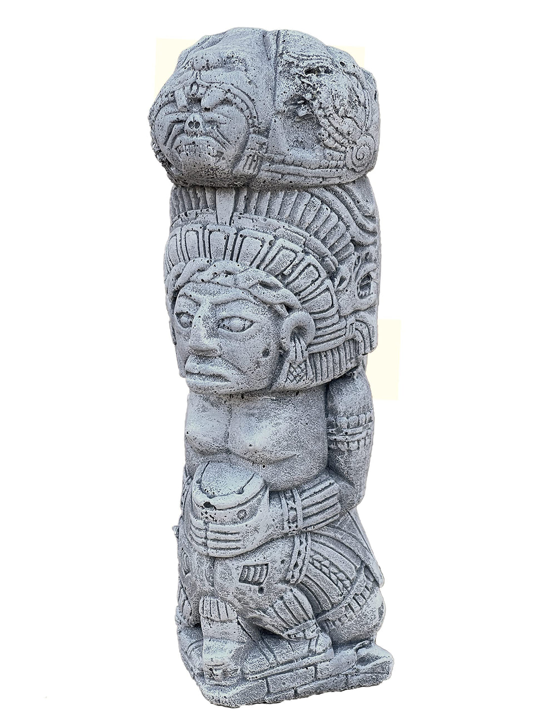 stoneandstyle Steinskulptur Steinfigur Azteken Totem frostfest wetterfest Tikki Steinguss