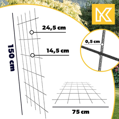 KADAX Rankgitter, Gitterspalier für Garten, Pflanzen, Balkon, Terrasse, Metall Spalier, Rankhilfe, K