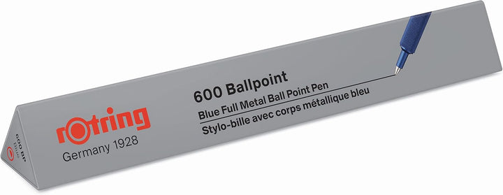rOtring 600 Kugelschreiber | mittlere Spitze | Schwarze Tinte | Blauer Schaft | nachfüllbar, Blau