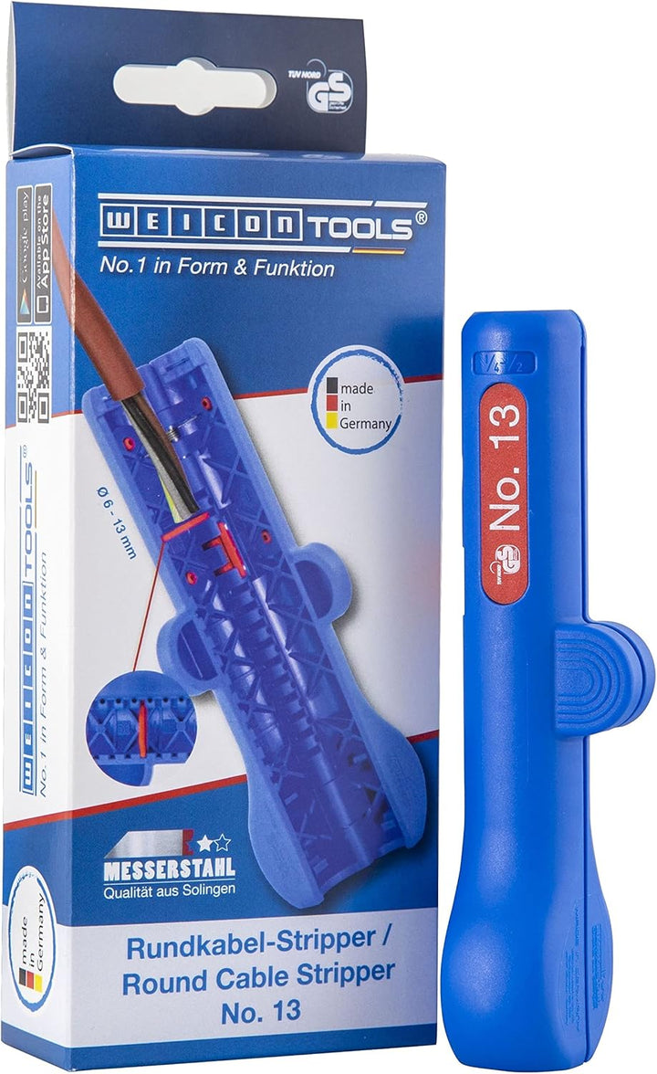 Peak Tech P 1030 – Kontaktloser AC Spannungsprüfer mit LED Lampe & WEICON TOOLS Rundkabel-Stripper N