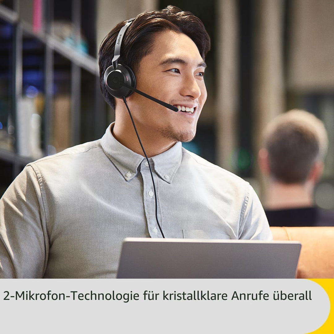 Jabra Evolve2 30 SE – Kabelgebundenes Mono-Headset mit Geräuschunterdrückung und 2-Mikrofon-Technolo