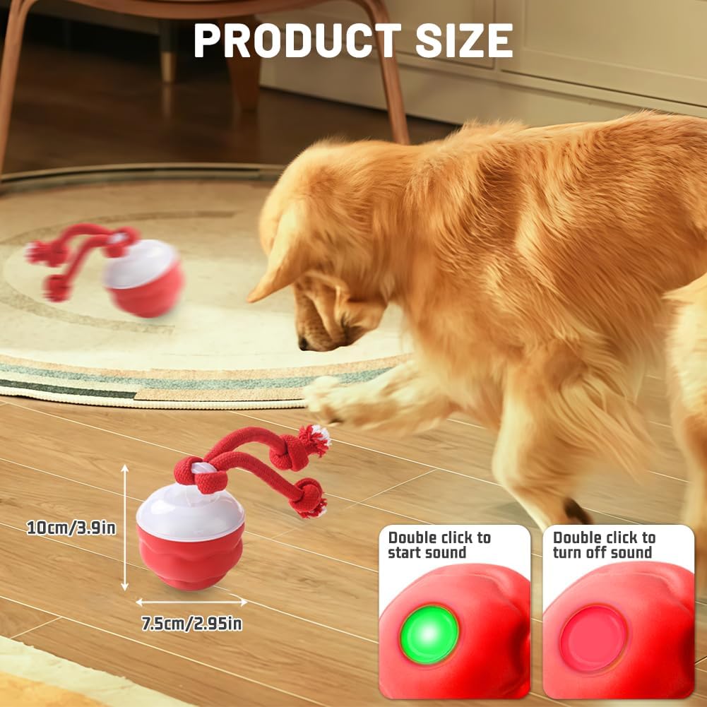 Interaktives Hundespielzeug, Interaktiver Spielball für Hunde mit Schnur, Hundeball Elektrisch Ball,