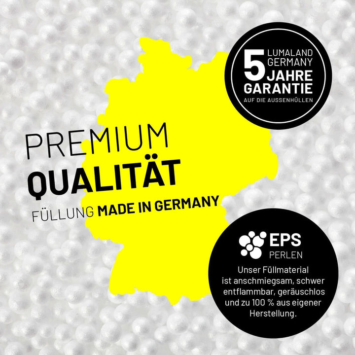 Lumaland Sitzsack Luxury 60x45cm | Microvelours Beanbag mit extra weichem & robustem Stoff | Für Erw