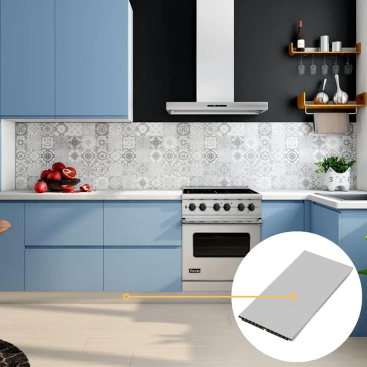 Evotrade Küchensockel – Sockelleiste L 2,5 m aus PVC | Höhe und Farben wählbar + Zubehör (2 Eckkappe