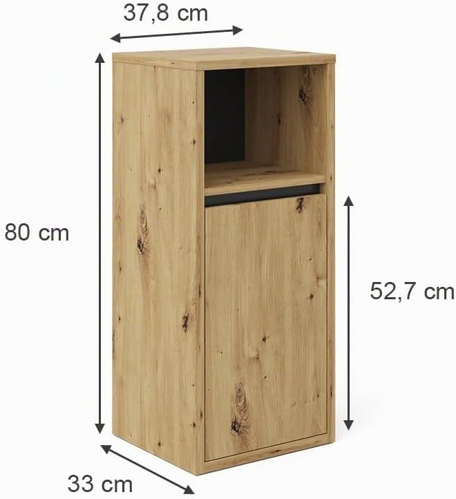 Vicco Midischrank Viola, Goldkraft Eiche/Anthrazit, 38 x 80 cm, Goldkraft Eiche