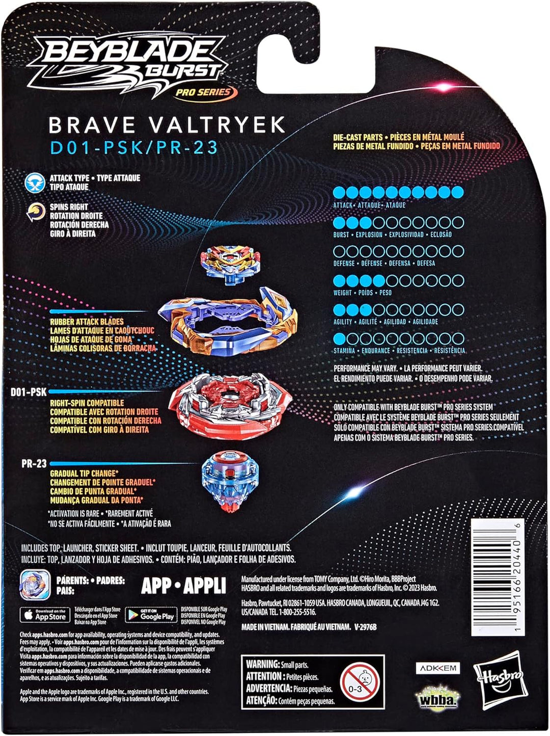 Beyblade Burst Pro Series Brave Valtryek Spinning Top Starter-Set, Angriffstyp, Spielzeug für Kinder