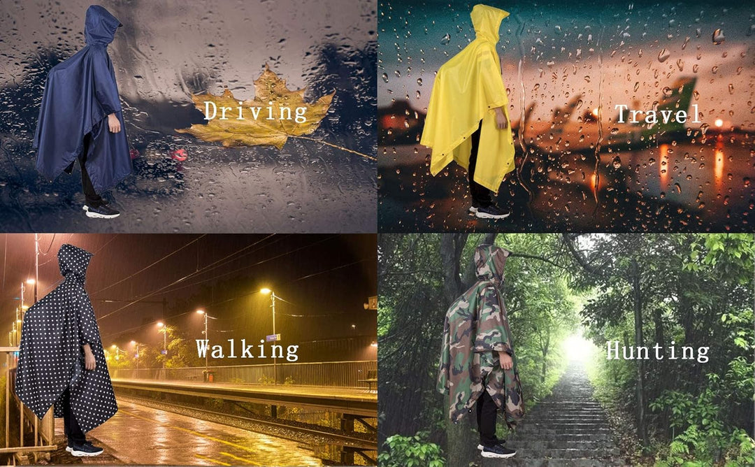 Regenponcho Wasserdicht Regencape mit Kapuze Multifunktionales Regenmantel Wiederverwendbar Regenkle