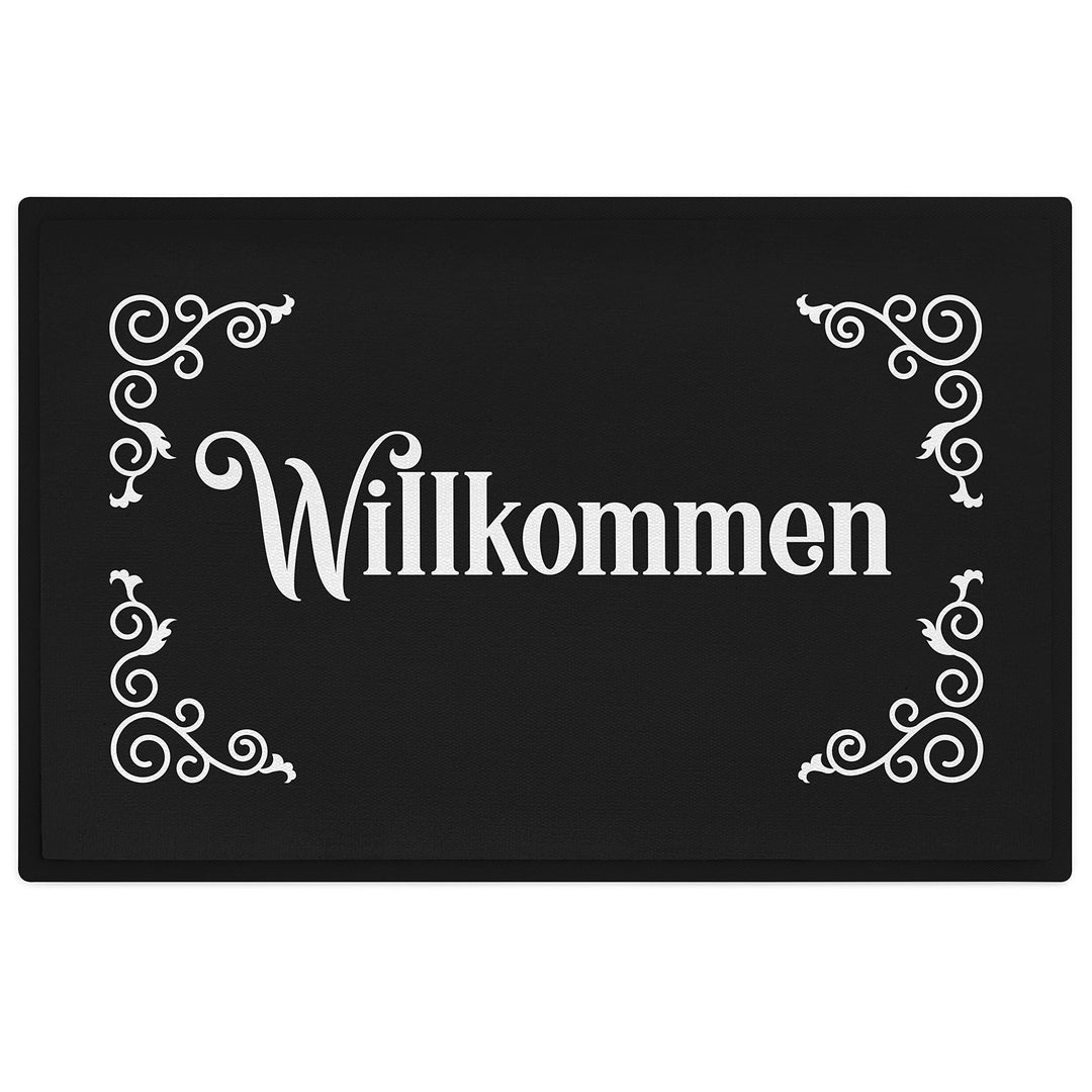 Trendation - Willkommen Fussmatte Grafik Schmutzfangmatte Geschenk Aussen Innenbereich 60x40 cm Wasc