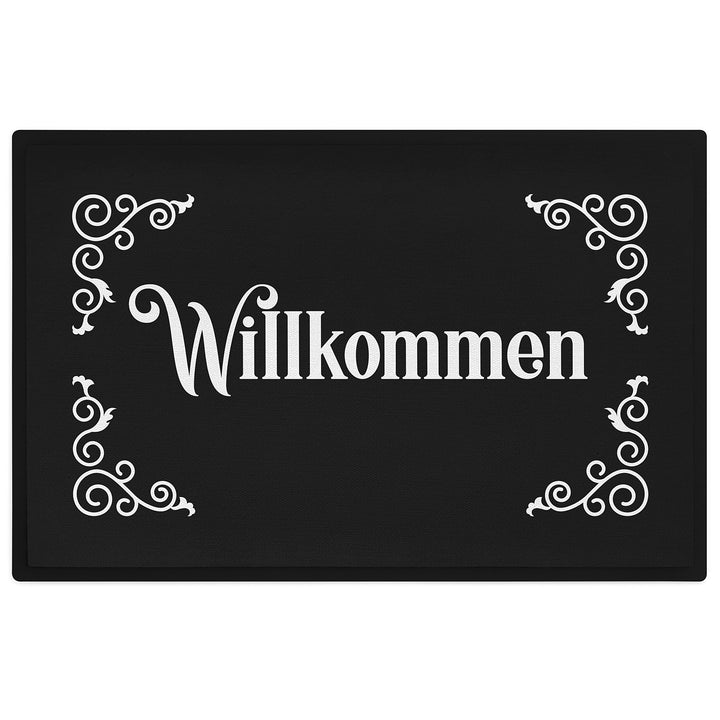 Trendation - Willkommen Fussmatte Grafik Schmutzfangmatte Geschenk Aussen Innenbereich 60x40 cm Wasc