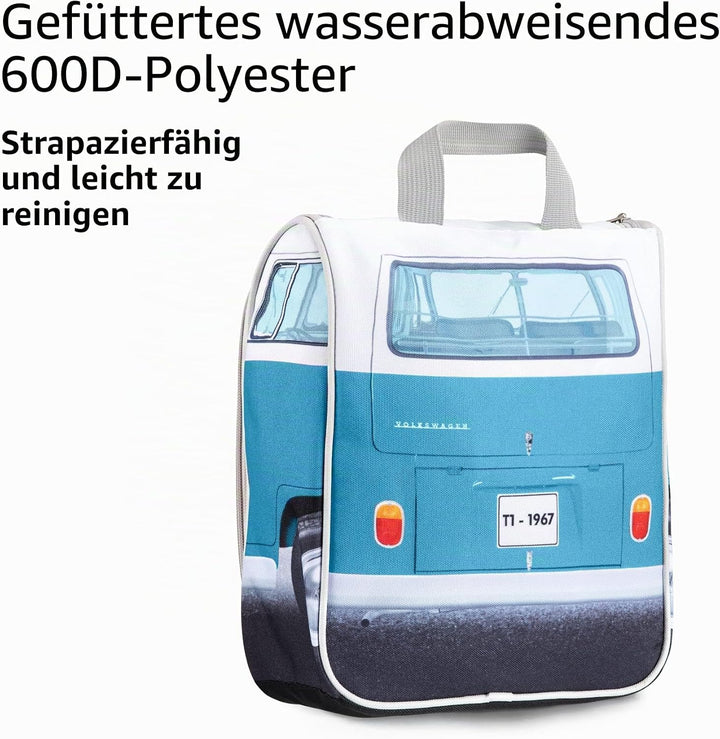 VW Collection - Volkswagen Aufhängbarer Kulturbeutel-Bad-Hänge-Reise-Wasch-Tasche im VW T1 Bulli Bus