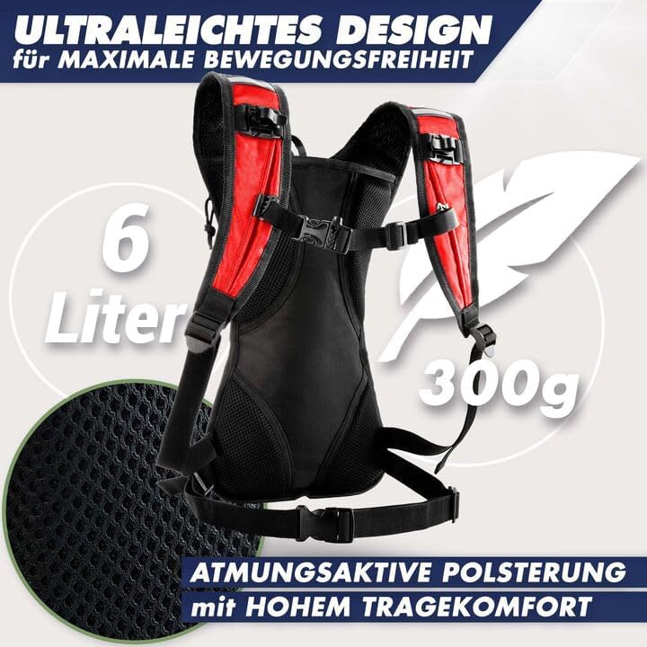 SASMO® Laufrucksack &amp; Trailrunning Rucksack - Ultraleicht - 6L / 300g | isoliertes Thermofach | Lauf