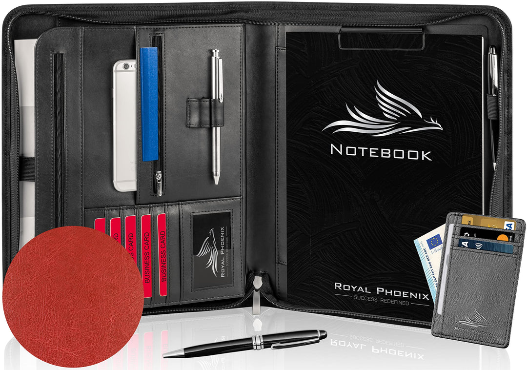 Royal Phoenix® Business Schreibmappe A4 'Falcon' - Hochwertige Businessmappe mit Reissverschluss - i