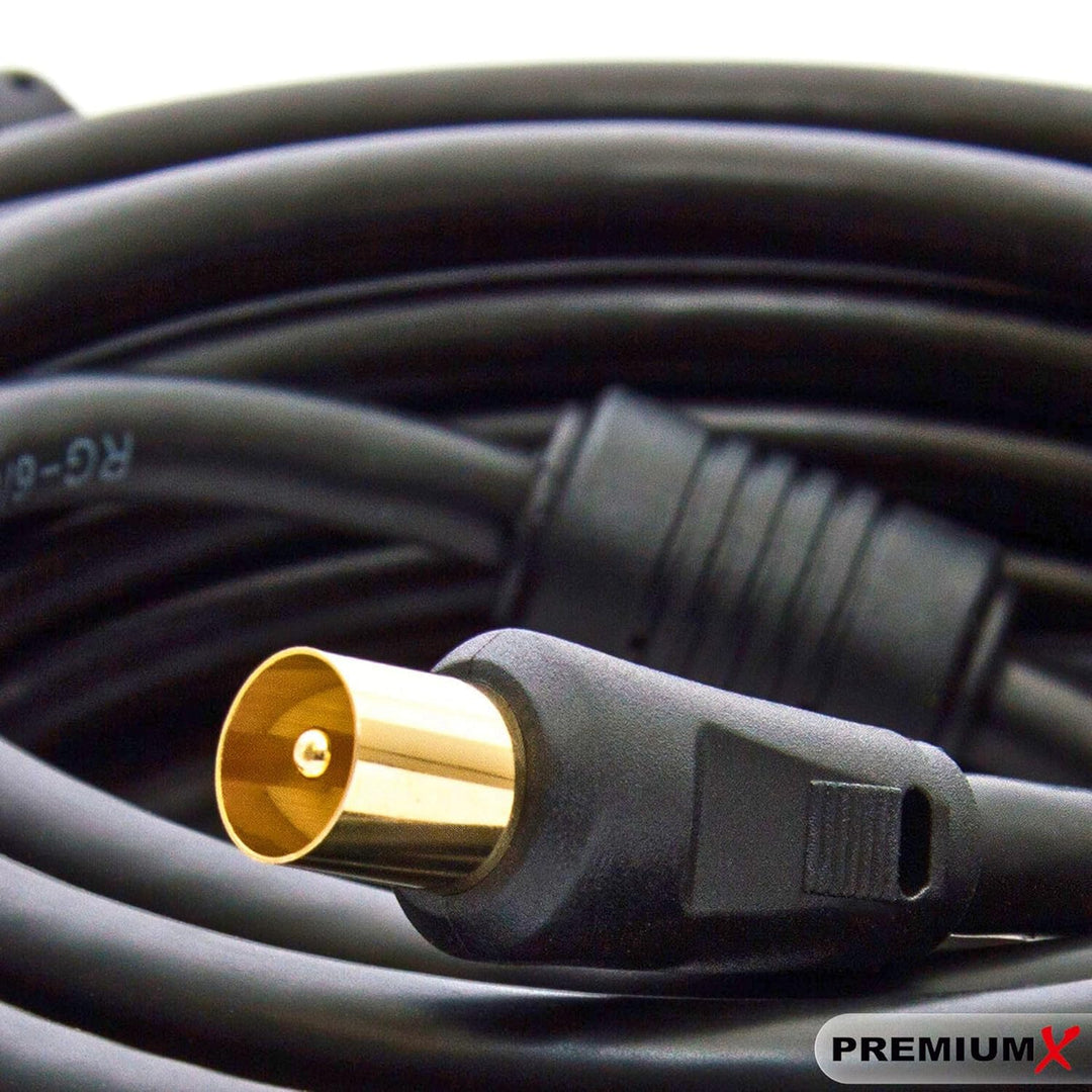 Premium X 30m Basic-LINE TV Antennenkabel IEC-Anschlusskabel Koaxial-Kabel mit Mantelstromfilter HDT
