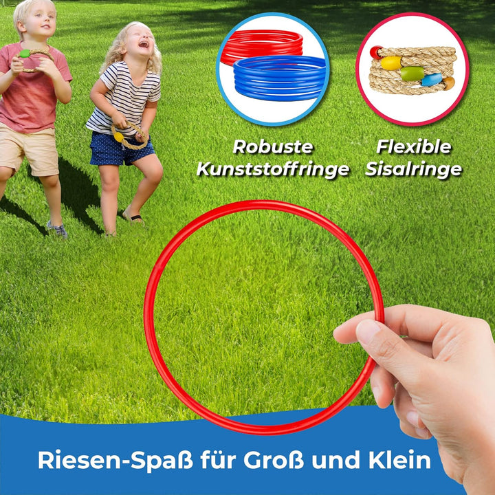 Ringwurfspiel Kinder Outdoor - Toyfel Wurfspiel Indoor Ringe werfen Garten Spiele FSC® Holz Wurfspie