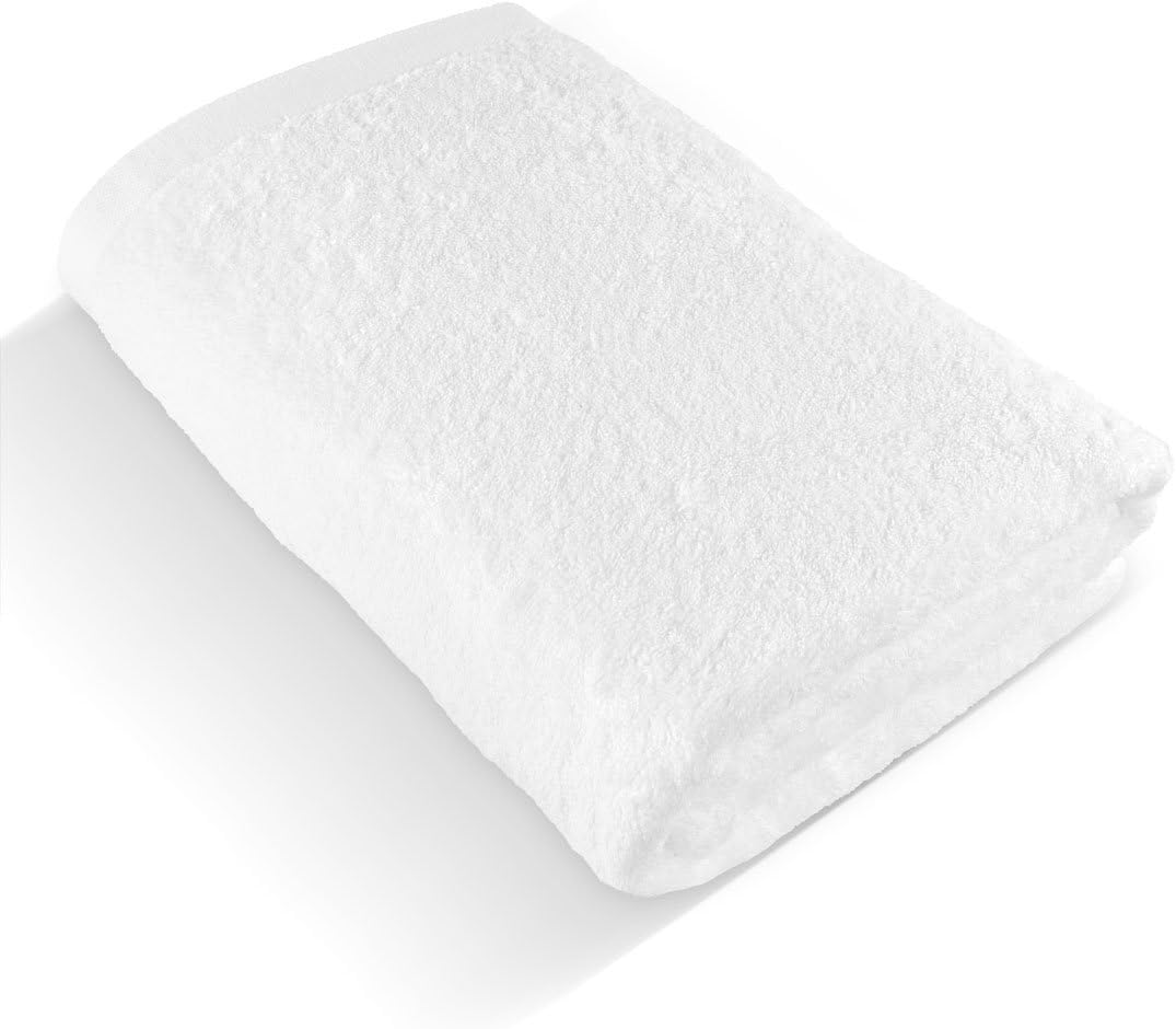 herzbach home Premium Badetuch 100 x 150 cm (weiss) – Grosses, weiches & saugstarkes Badehandtuch in