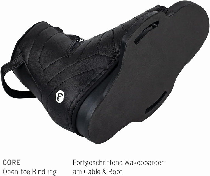 Mesle Wakeboard-Bindung Core, Open Toe Boots, Grösse 32-47 EU, Schuhe, schwarz XS, XS