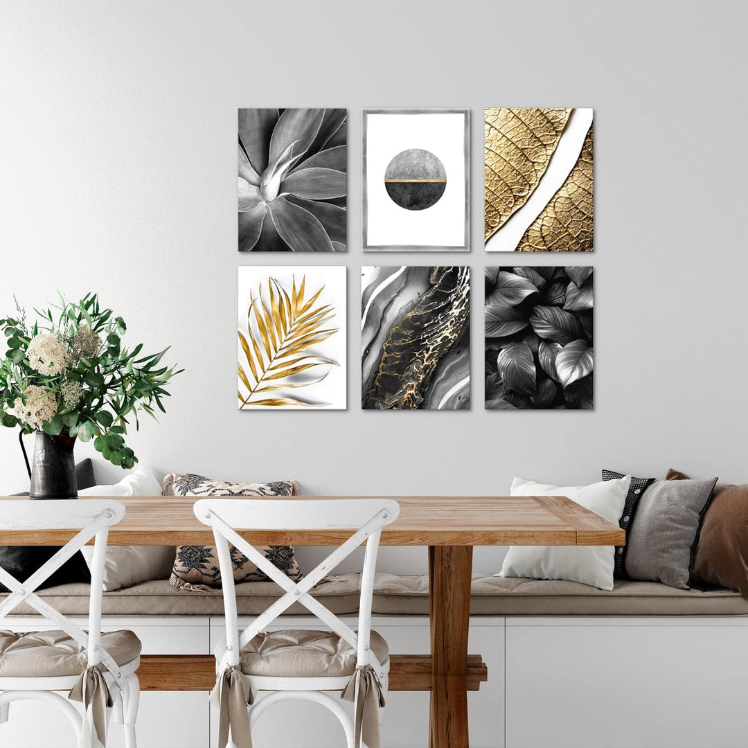 Novart Set Wandbilder - KEIN EXTRA RAMEN BENÖTIGT - Wohnzimmer Schlafzimmer - Bilder Modern Abstrakt