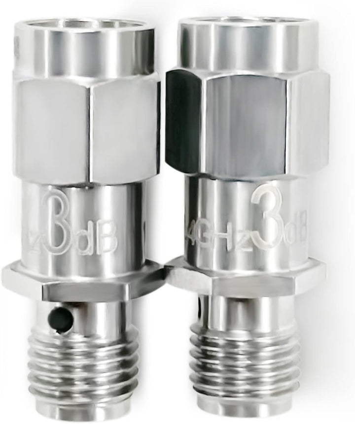 2PCS RF Koaxial-Dämpfungsgerät, 12.4GHz 3dB 2W 50Ohm SMA Stecker auf SMA Buchse Fester Dämpfungsregl