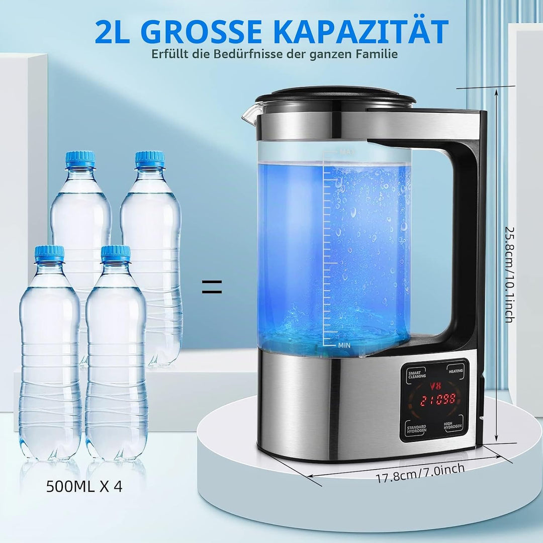 2L Wasserstoff Wassergenerator,Wasserstoff Generator Wasserstoffreiche Tragbar Wasserstoffgeneratore