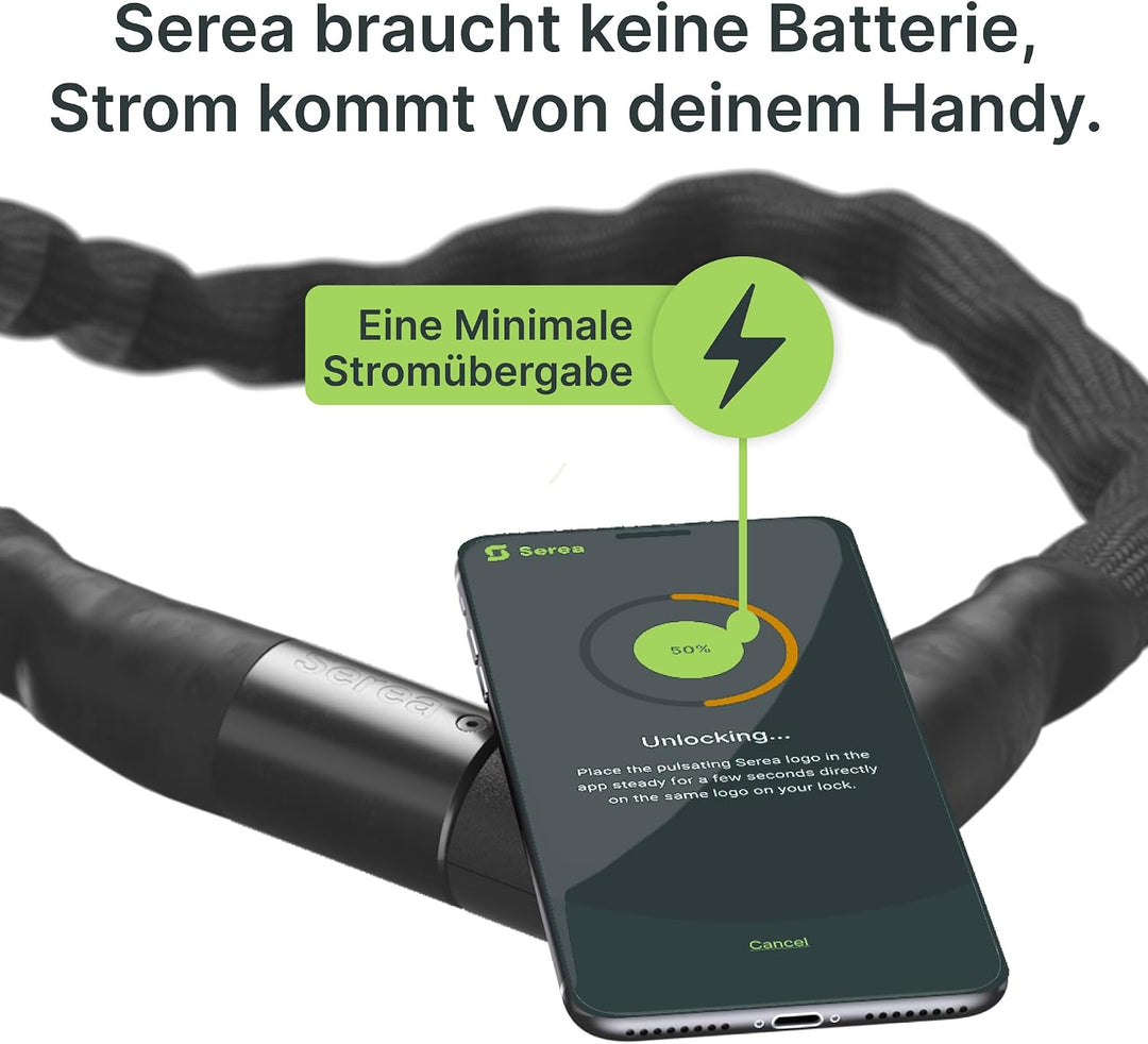 SEREA BOLD, smart lock, Fahrradschloss, Schlüssellos &amp; Batterielos, hohe Sicherheit, Zuverlässig (bl
