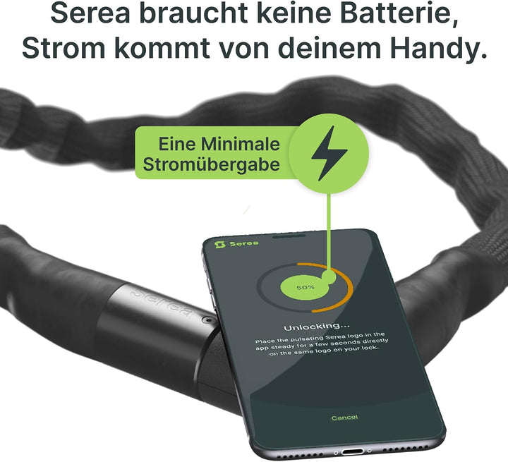 SEREA BOLD, smart lock, Fahrradschloss, Schlüssellos &amp; Batterielos, hohe Sicherheit, Zuverlässig (bl