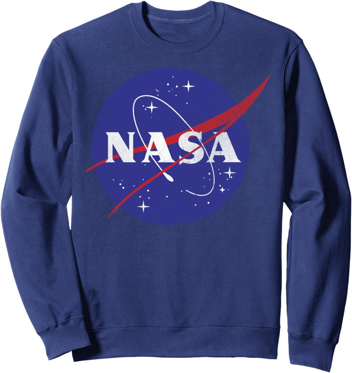 NASA Classic Blue Logo Distressed Vintage Sweatshirt
