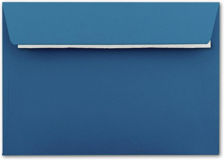 50x Briefumschläge Royalblau/Königs-blau DIN C6 Format 11,4 x 16,2 cm - Haftklebung - Kuverts ohne F