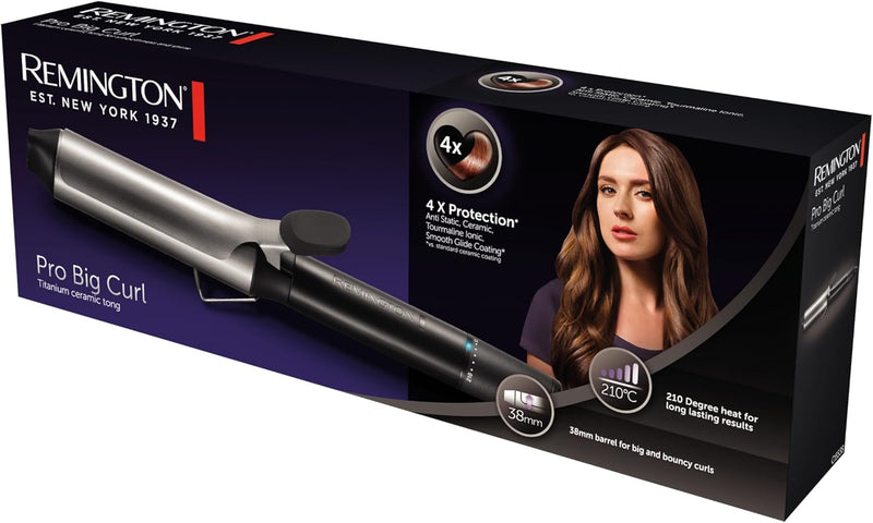 Remington Lockenstab grosse Locken [38mm] Pro Big Curl (4-facher Schutz, antistatischer Keramik-Turm