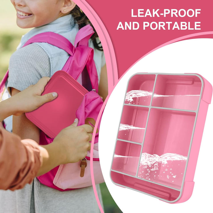 IJIAMY Brotdose Kinder mit Fächern, 1300ml Jausenbox Kinder, Auslaufsicher Bento Box, Lunchbox Kinde