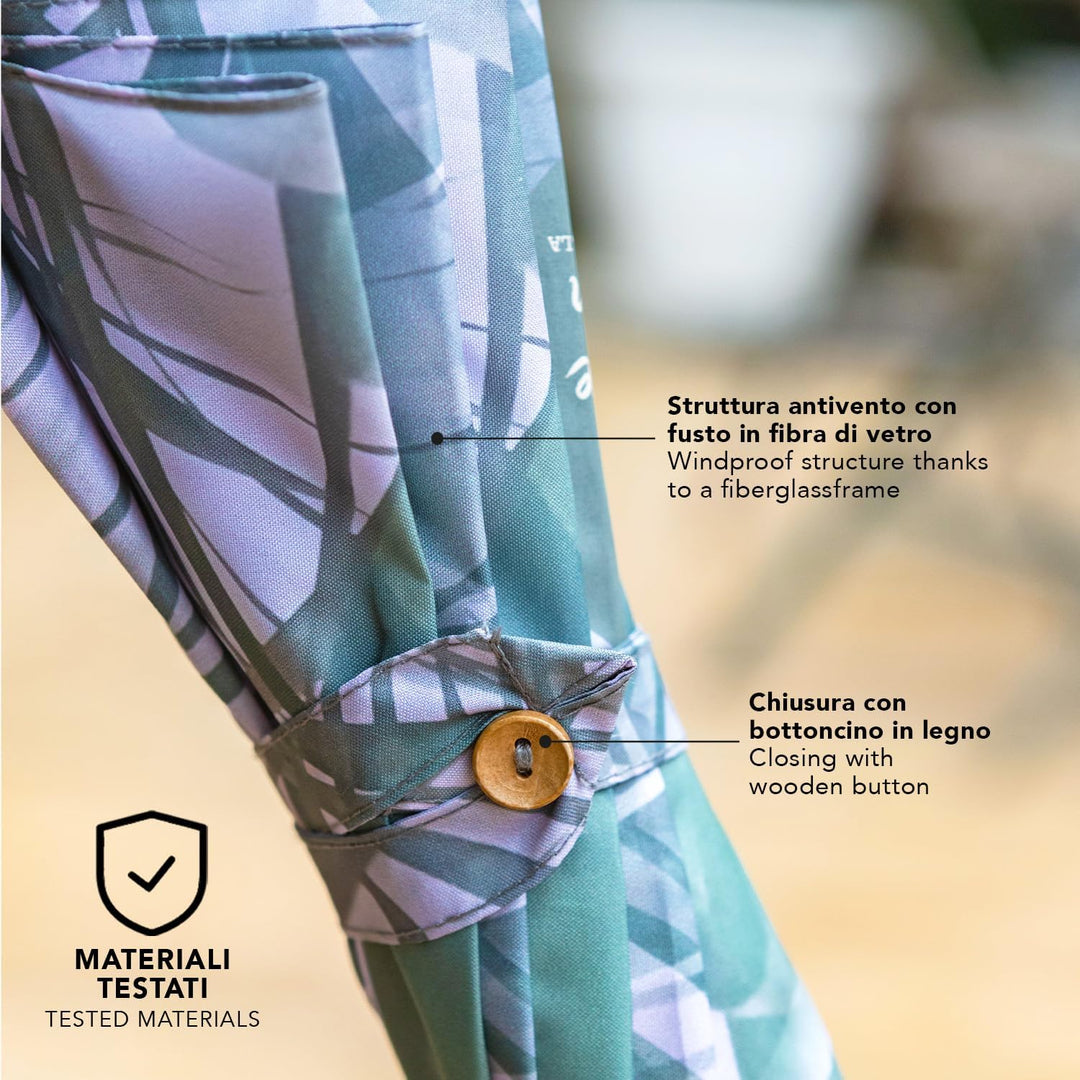 PERLETTI GREEN Regenschirm Gross Ökologisch Damen - Regen Stockschirm Automatik Eco Naturverbunden U