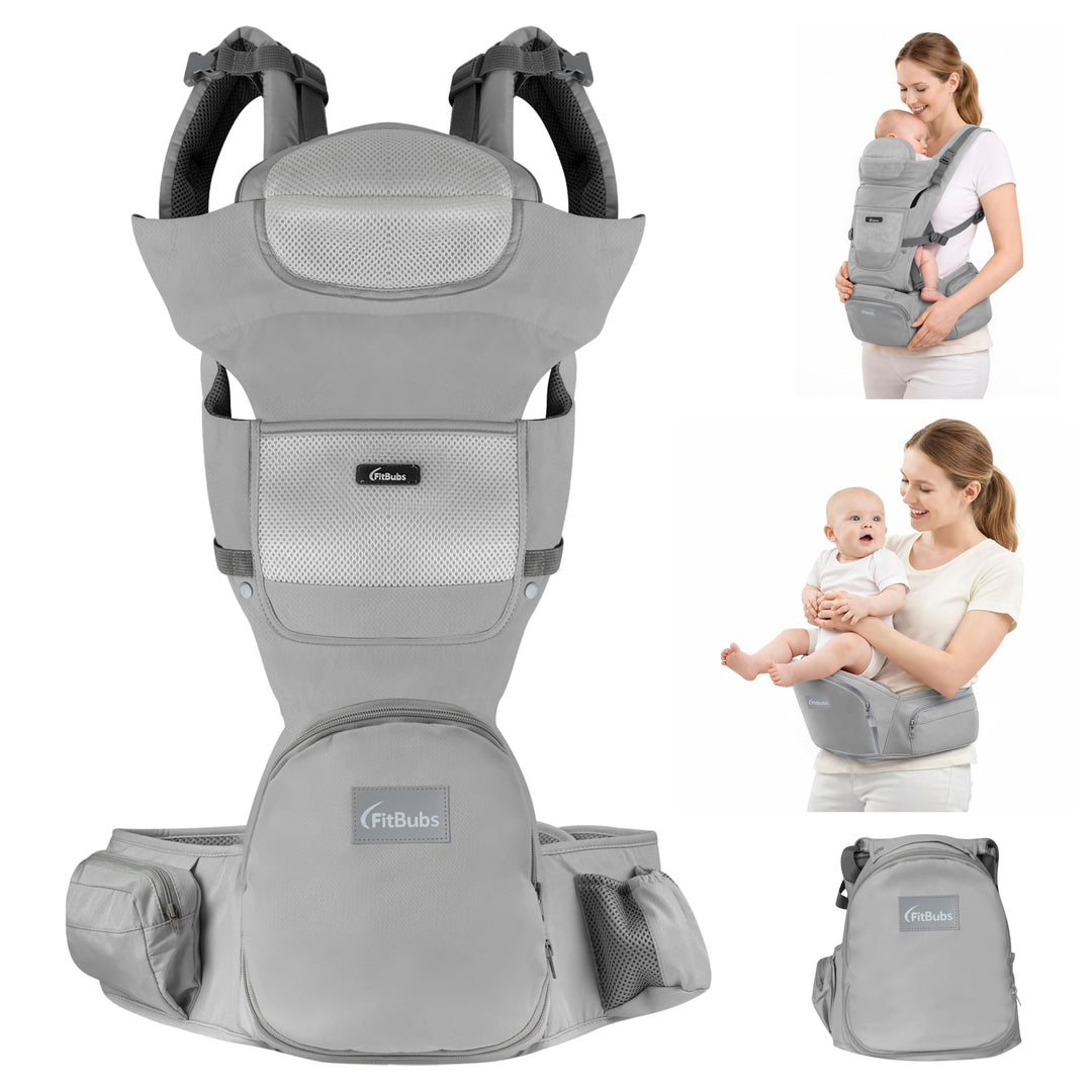 Babytrage für Neugeborene ab Geburt, 2-in-1 Babytrage mit Hüftsitz, Geeignet für 3–36 Monate, 3–20 k